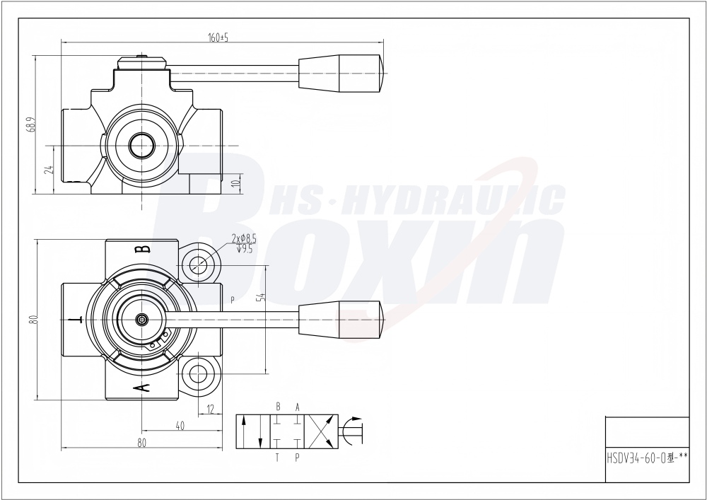 HSDV34 Manual 1 Spool Flow Diverter Valve drawing image
