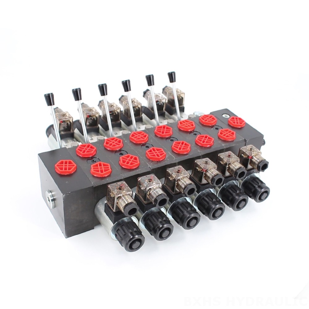 DCV58 Solenoid 6 Spool Sectional Directional Valve image