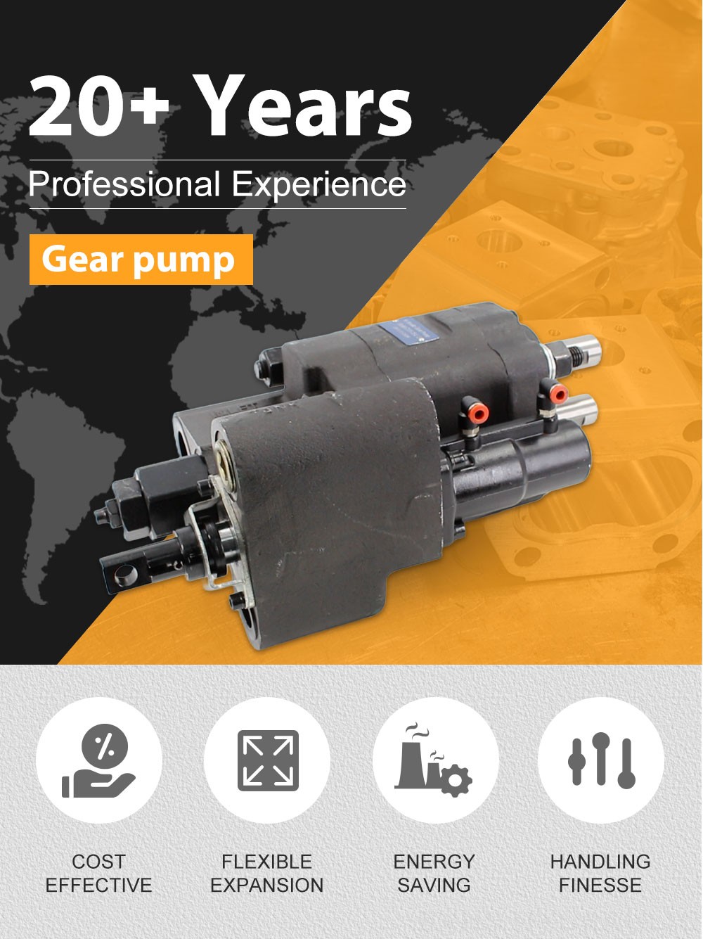 C101-25-LAS 112 cc/rev Hydraulic Gear Pump detailed image