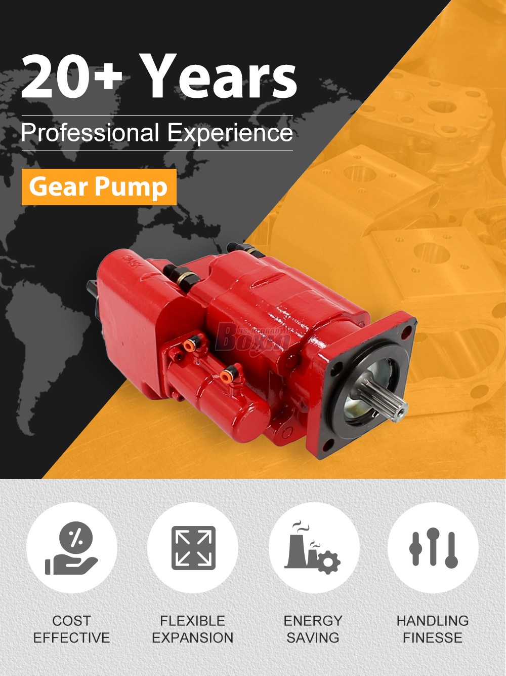 C102-AS-25-H 100 cc/rev 20 MPa (2900 psi) Hydraulic Gear Pump detailed image
