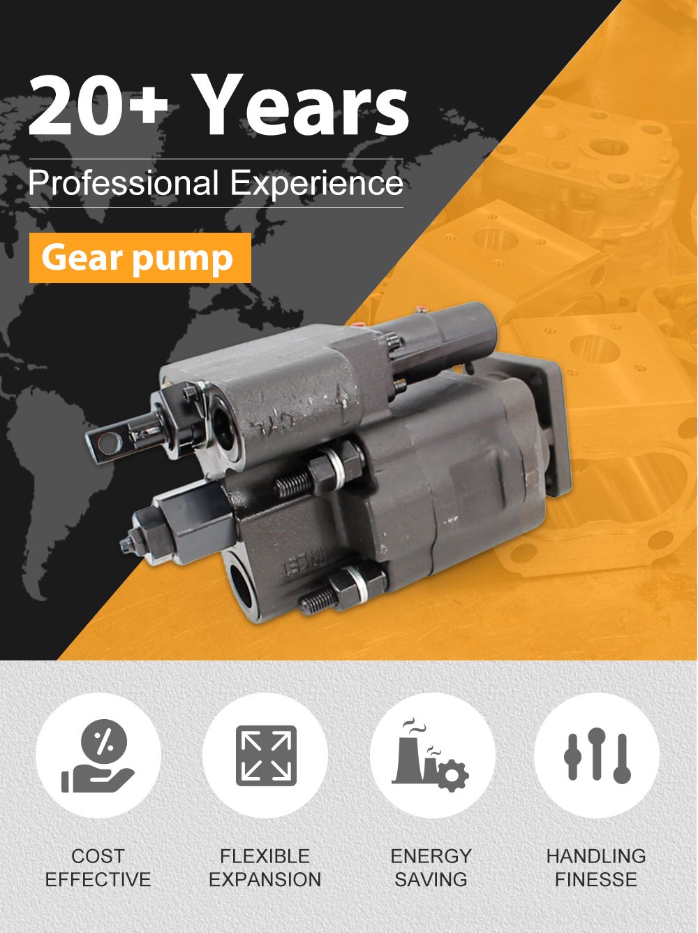 C102 112 cc/rev Hydraulic Gear Pump detailed image