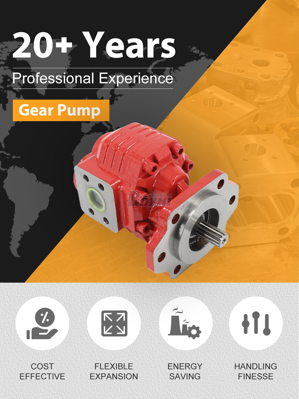 CBHC-2063 63 cc/rev 20 MPa (2900 psi) Hydraulic Gear Pump detailed image