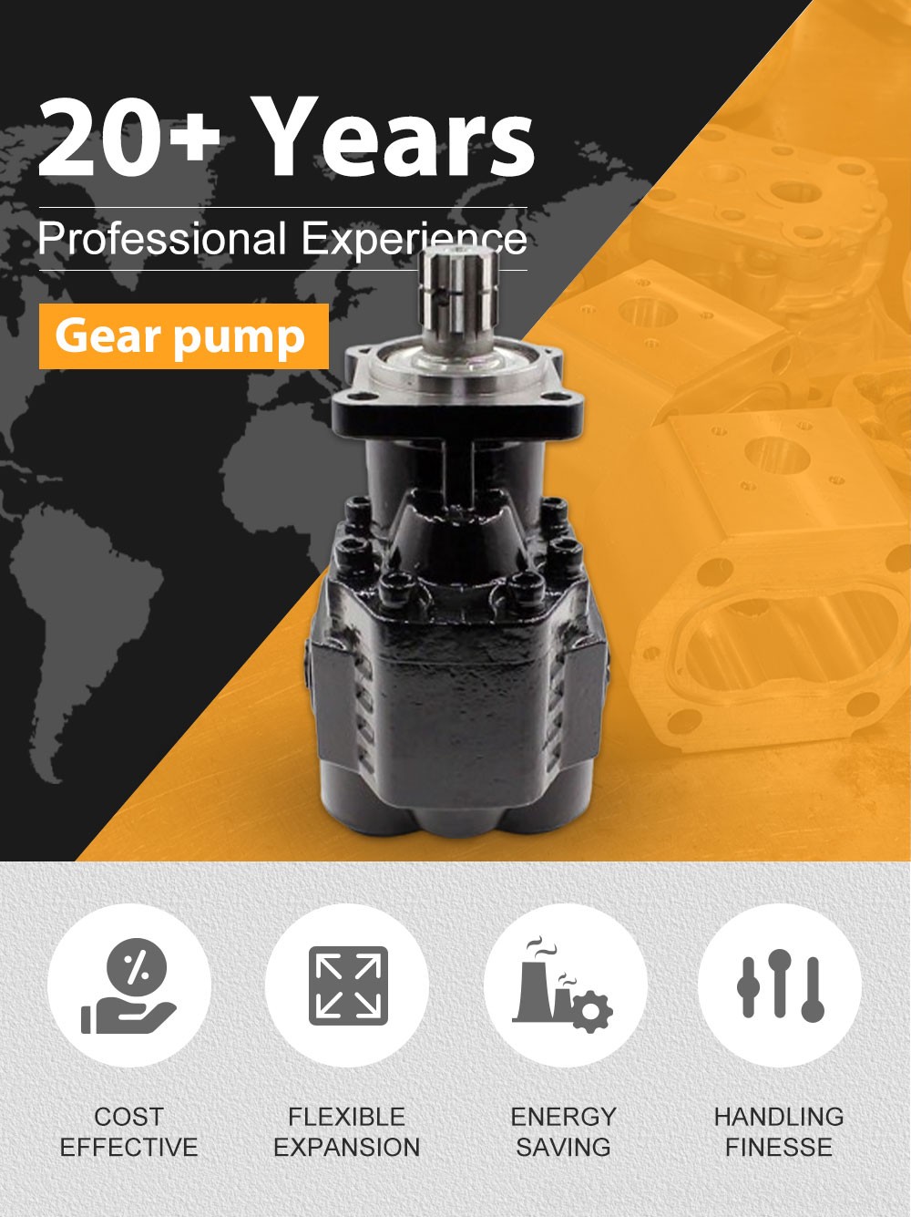 CBHST1-ISO-90 90 cc/rev Hydraulic Gear Pump detailed image