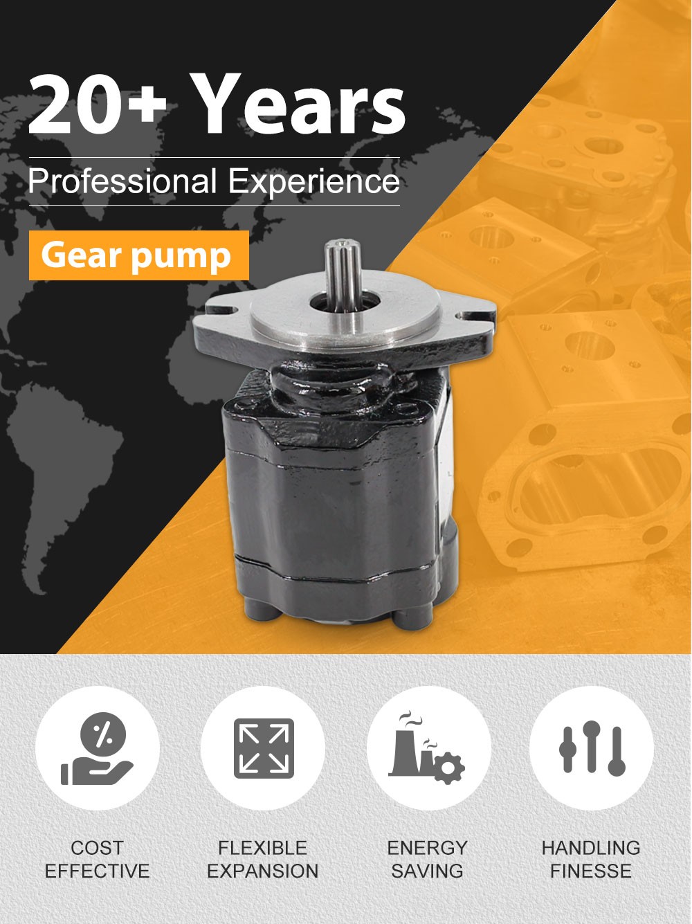 CBHZ-F20R 19.7 cc/rev Hydraulic Gear Pump detailed image