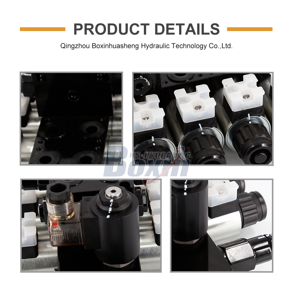 Industrial Grade DCV56-H 5 Spool Solenoid Operated Sectional Control Valve detailed image
