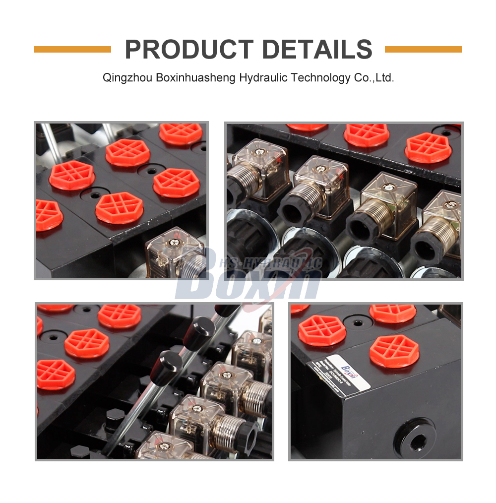 DCV58 Solenoid and Manual 5 Spool Sectional Directional Valve detailed image