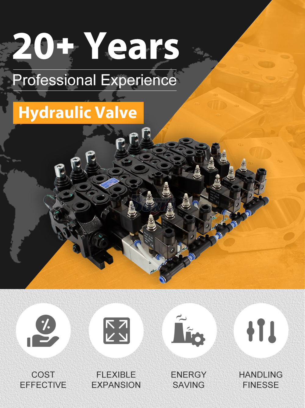 Pneumatic Hydraulic Sectional Valve with 6 Spool Configuration detailed image