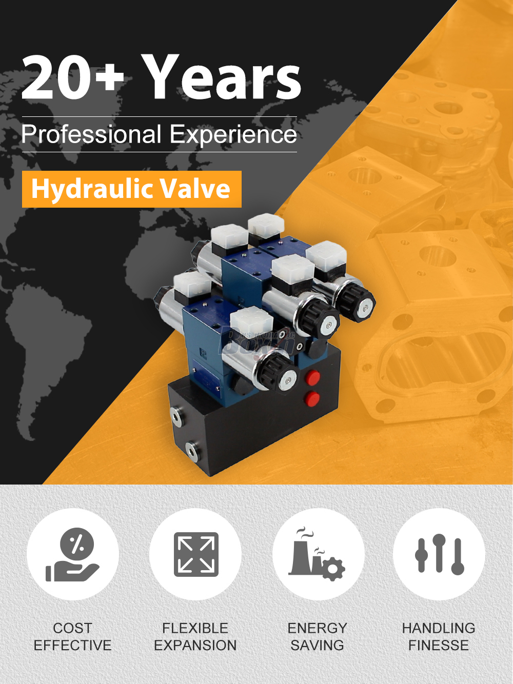 HSBS06-3 Solenoid 3 Spool Solenoid Control Valve detailed image