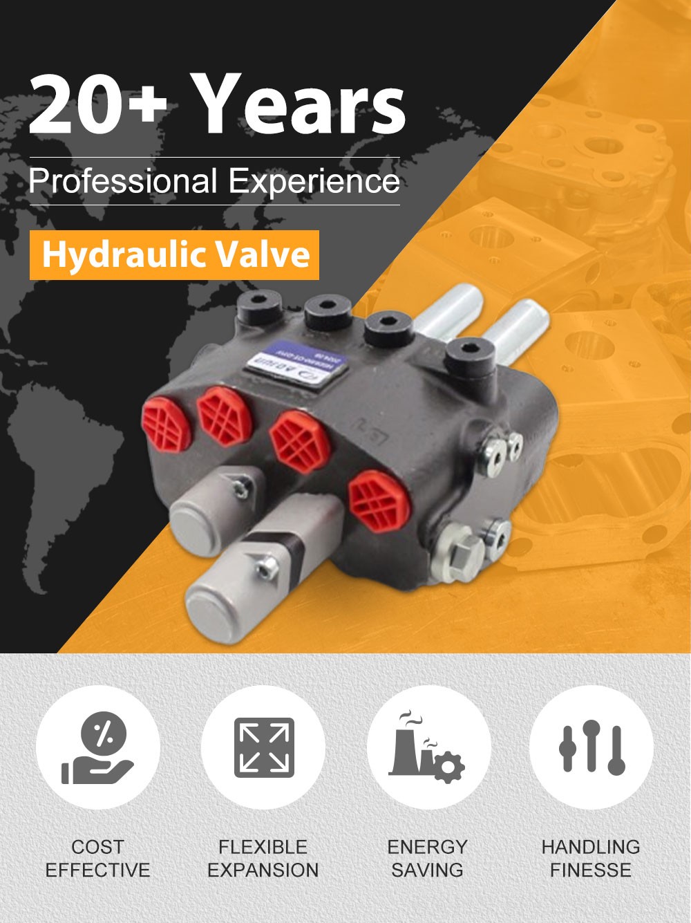 HSDM90B Cable 2 Spool Monoblock Directional Valve detailed image