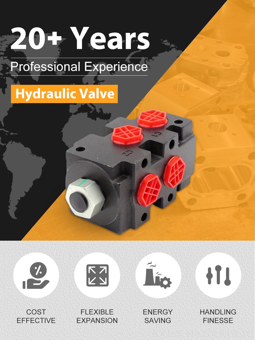 HSV9YK-1LF Hydraulic 1 Spool Flow Diverter Valve detailed image