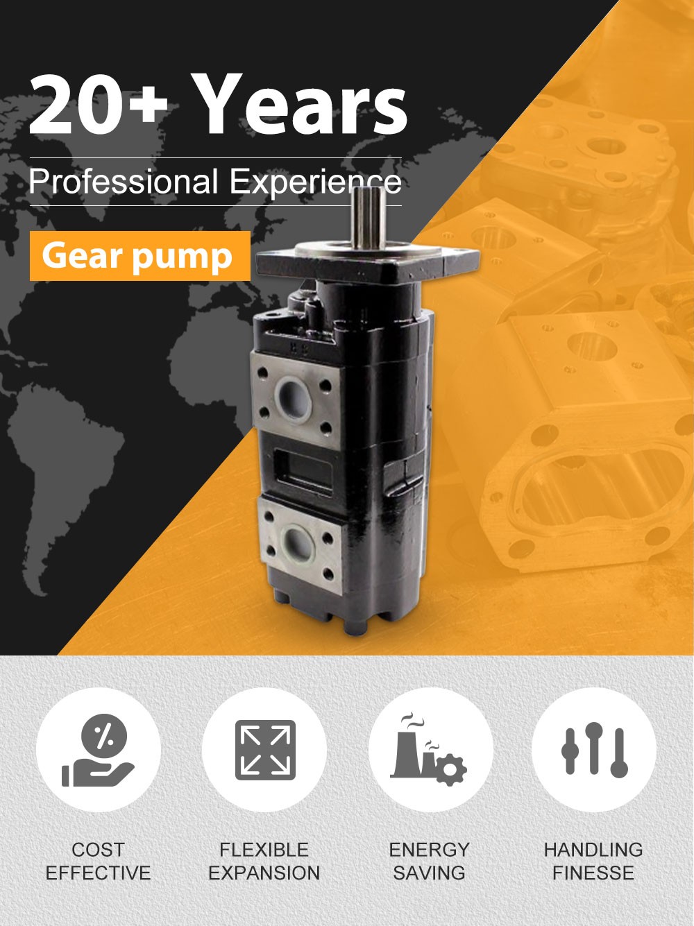 JHP2080-2080 80 cc/rev Hydraulic Gear Pump detailed image