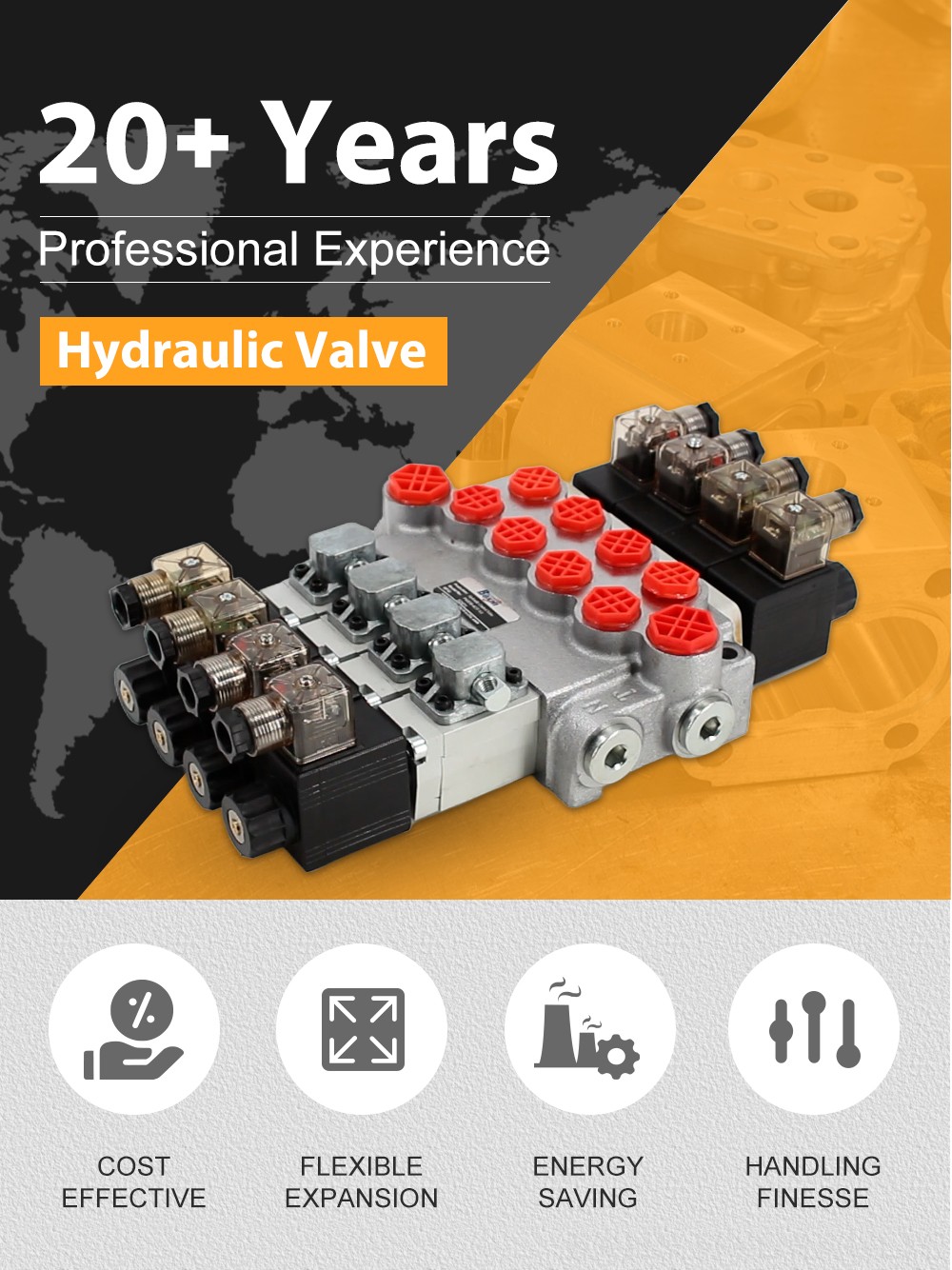 P40-DS Solenoid 4 Spool Monoblock Directional Valve detailed image