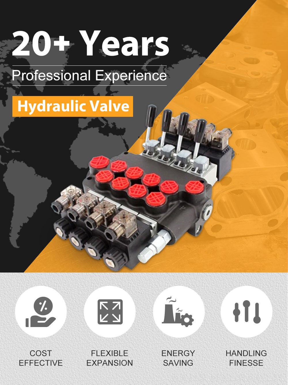 P40-S Solenoid 4 Spool Monoblock Directional Valve detailed image