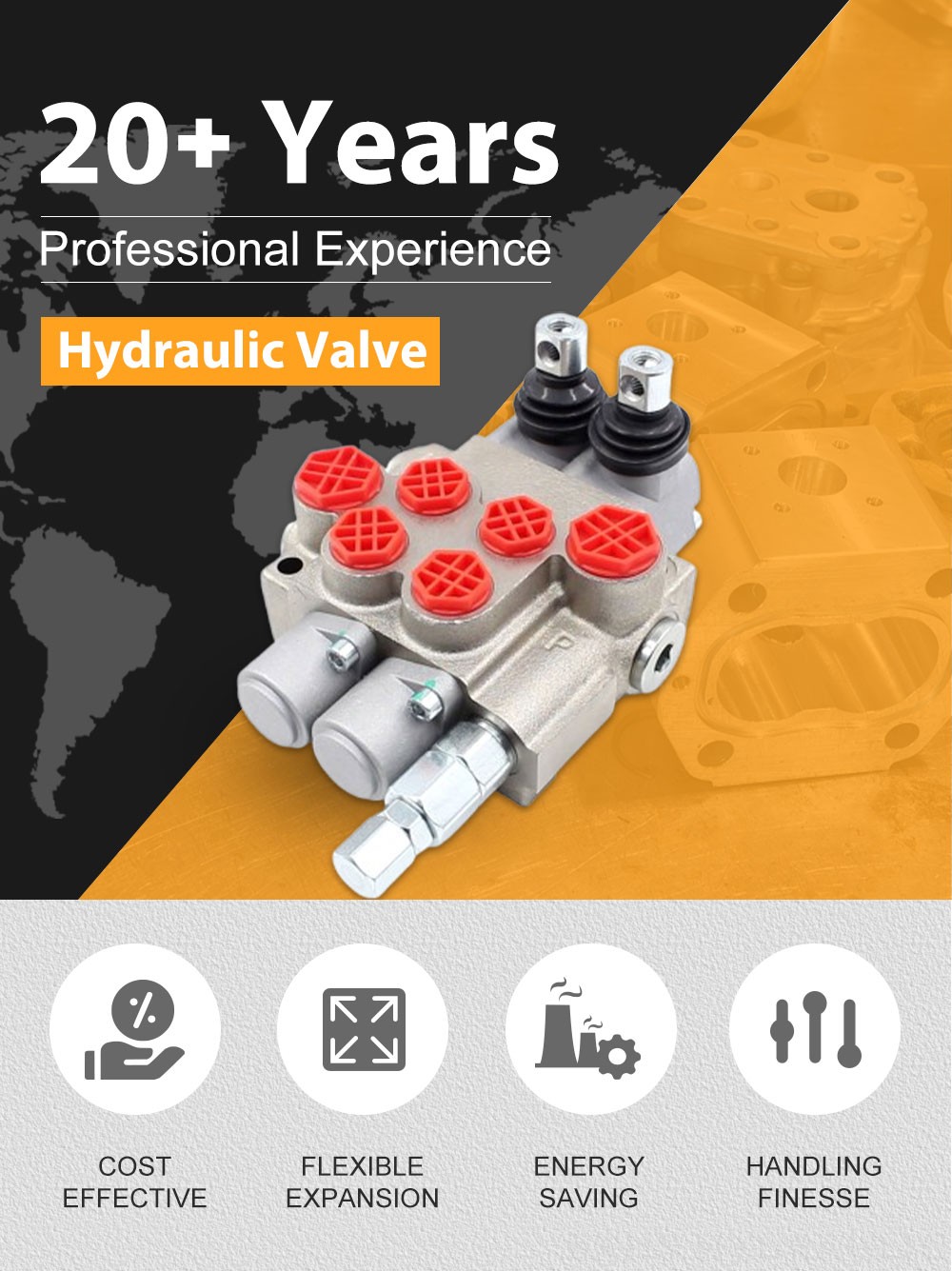 P40-XNHJ Manual 2 Spool Monoblock Directional Valve detailed image