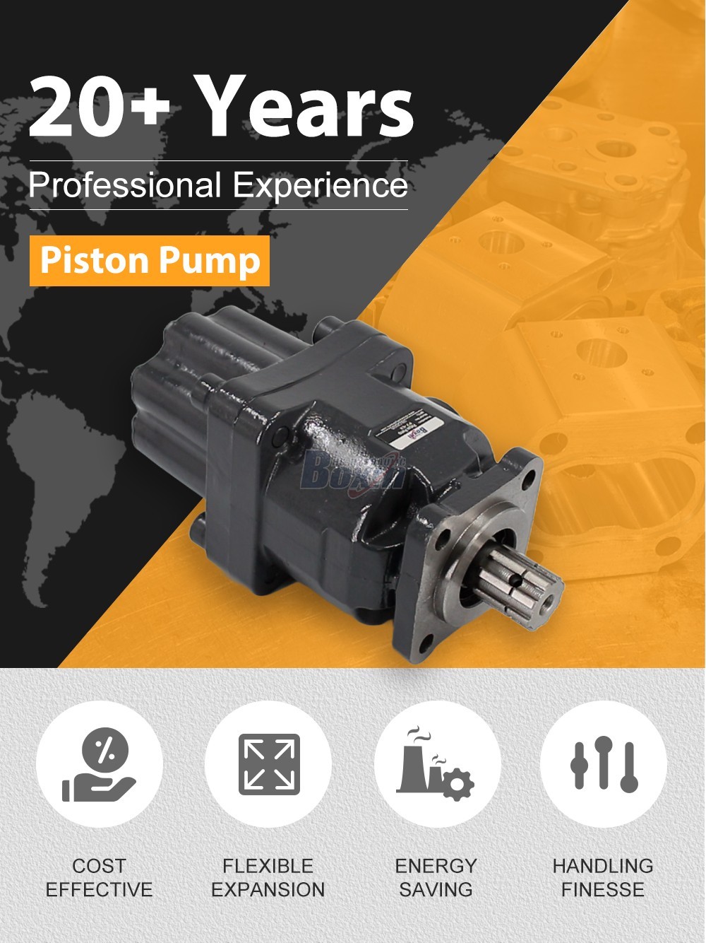 P7-63-GRAY 63 cc/rev 25 MPa (3625 psi) Hydraulic Piston Pump detailed image
