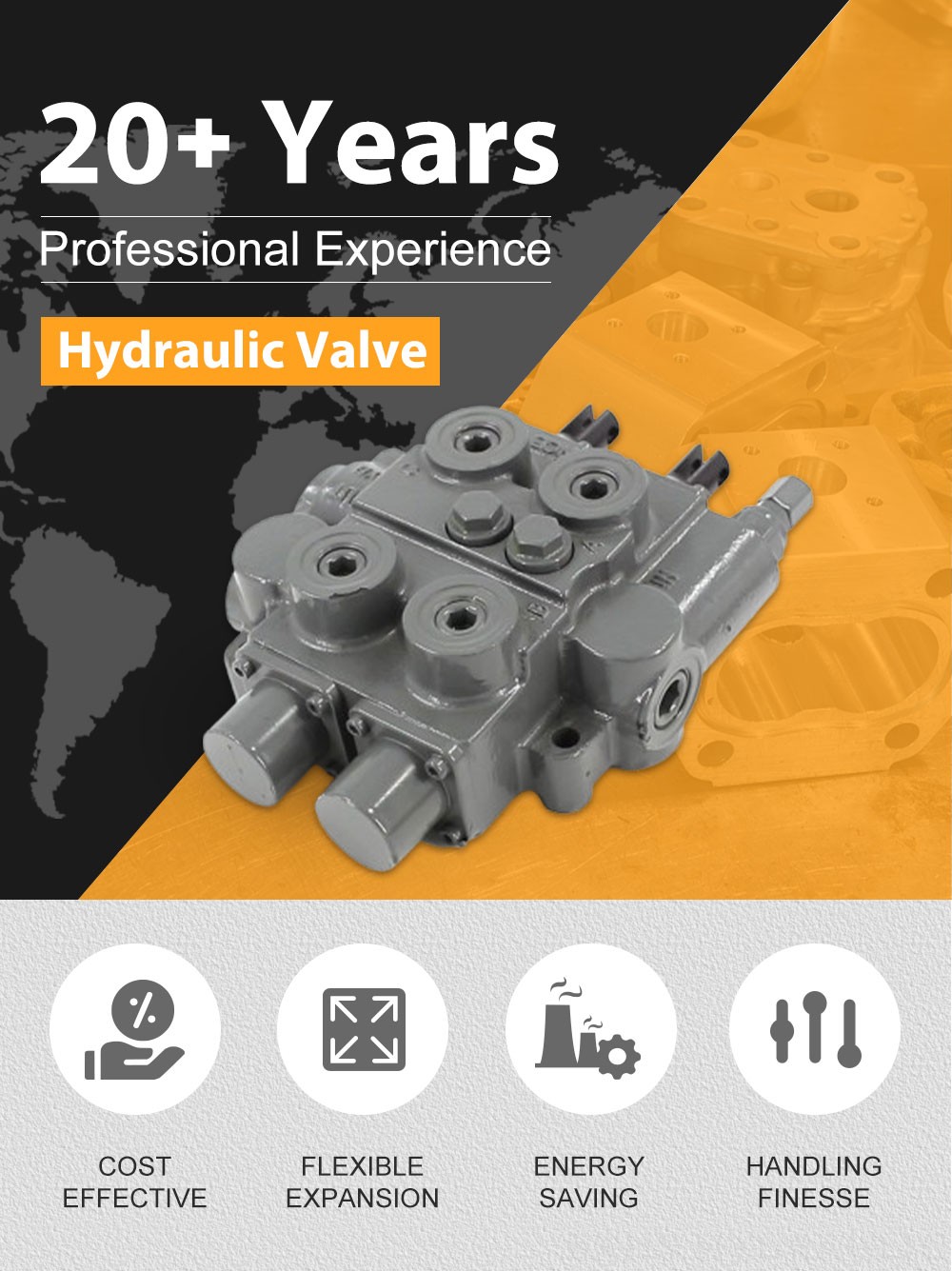 RD5200-H Manual 2 Spool Hydraulic Control Valve detailed image