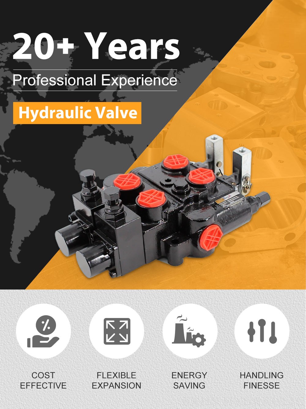 RD5200-OU2 Manual 2 Spool Hydraulic Control Valve detailed image