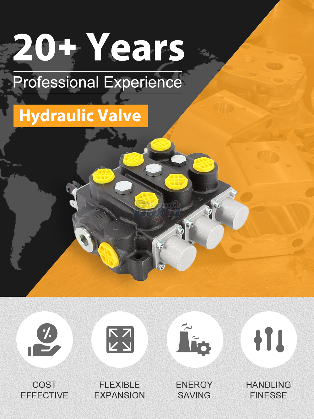 RD5300NPT-3OT Manual 3 Spool Hydraulic Control Valve detailed image