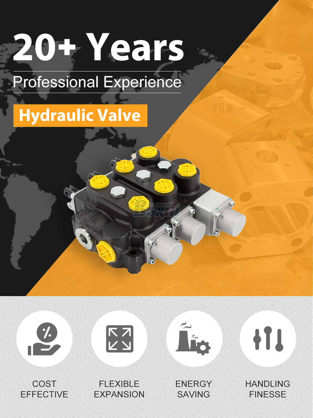 RD5300NPT-QTW-2OT Manual 3 Spool Hydraulic Control Valve detailed image