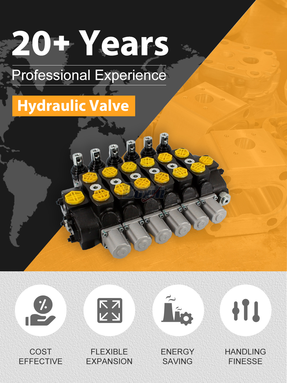 SD8 Series 6 Spool Hydraulic Sectional Control Valve detailed image