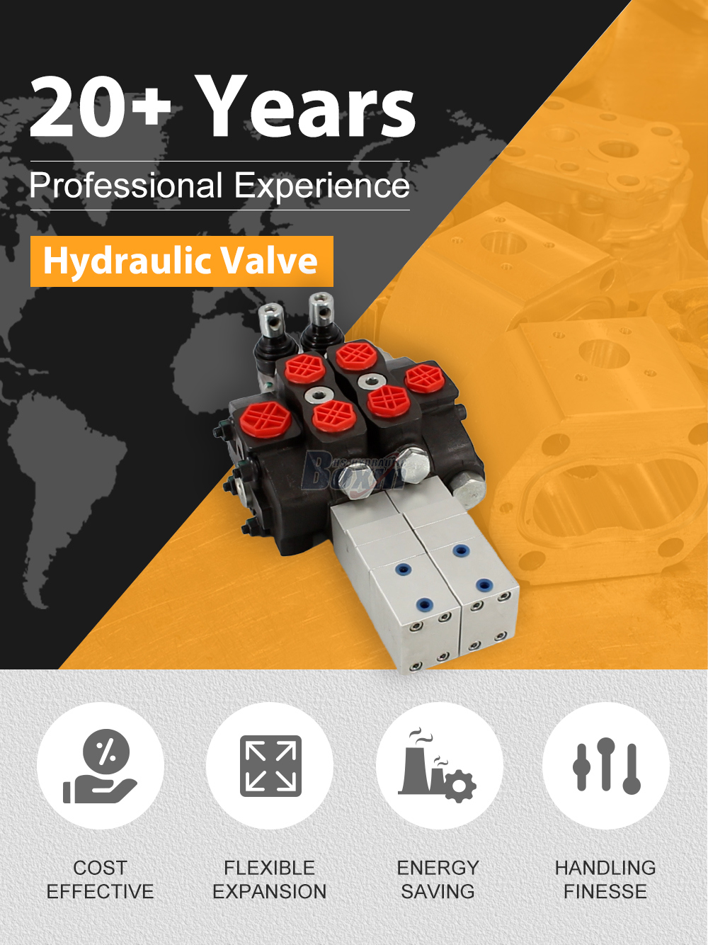 Professional Production SD8 Pneumatic 2 Spool Sectional Control Valve detailed image