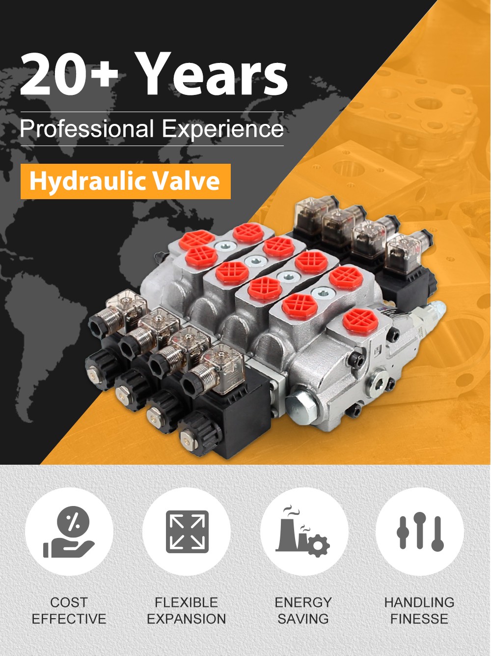 SD8 Solenoid 4 Spool Sectional Directional Valve detailed image
