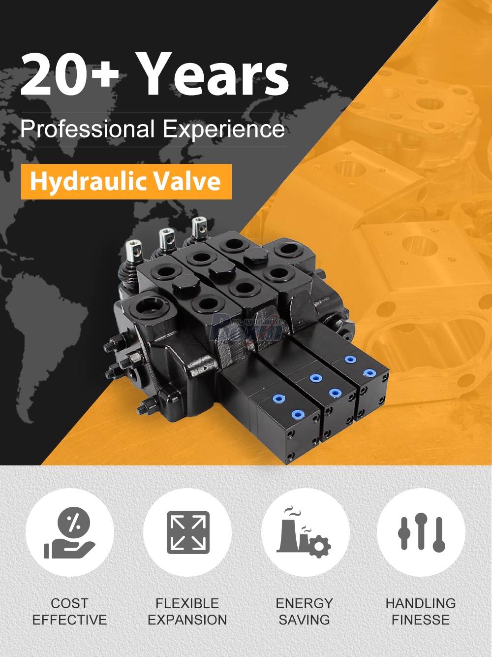SDS180Q Pneumatic and Manual 3 Spool Sectional Directional Valve detailed image