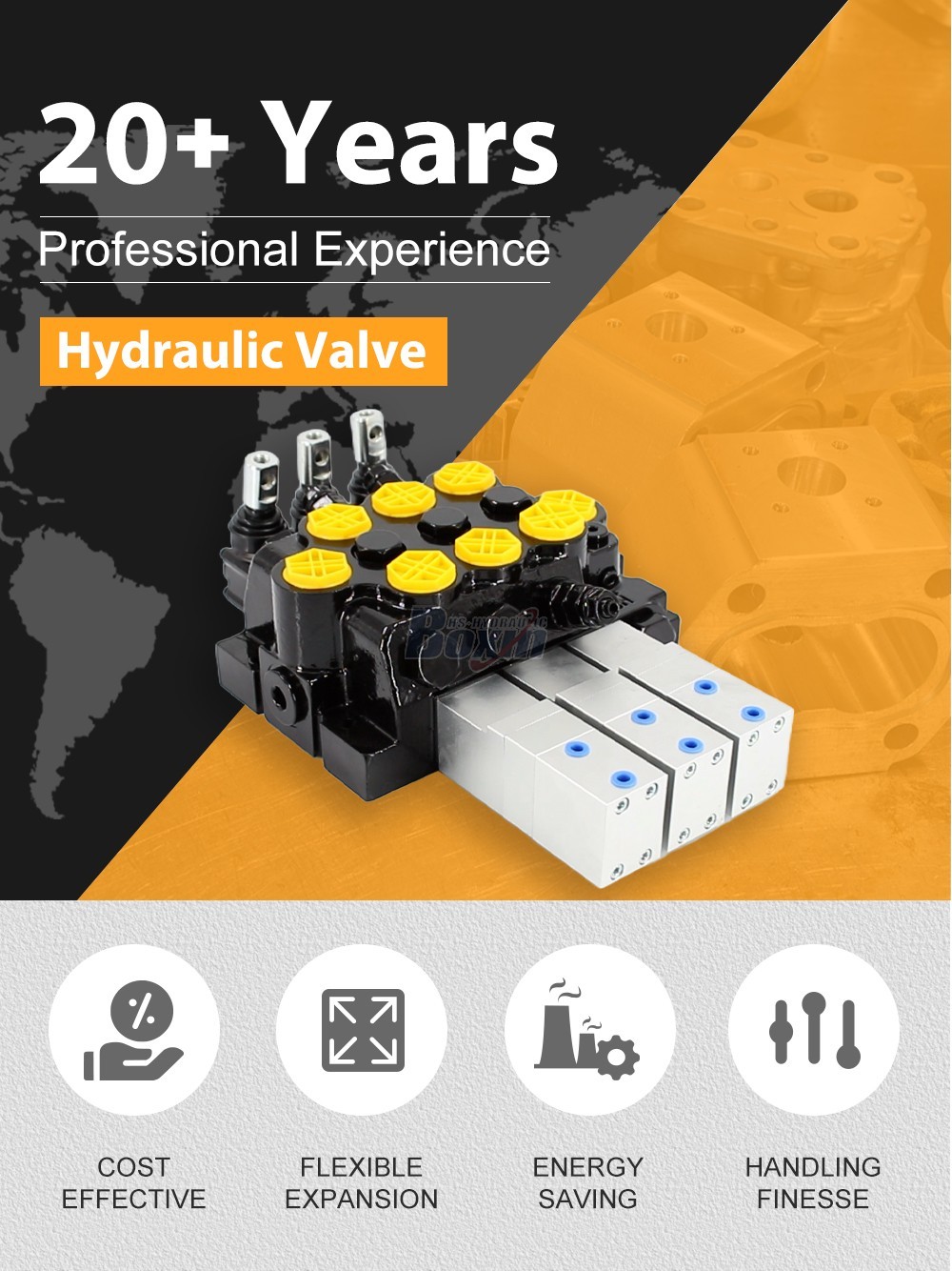 WZF-125 Pneumatic and Manual 3 Spool Monoblock Directional Valve detailed image
