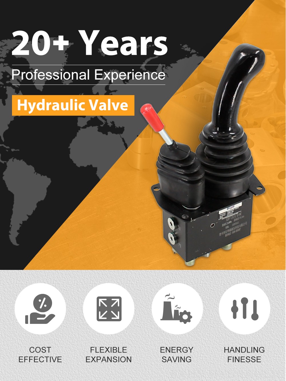 XDF-3X Hydraulic and Manual 2 Spool Hydraulic Joystick detailed image