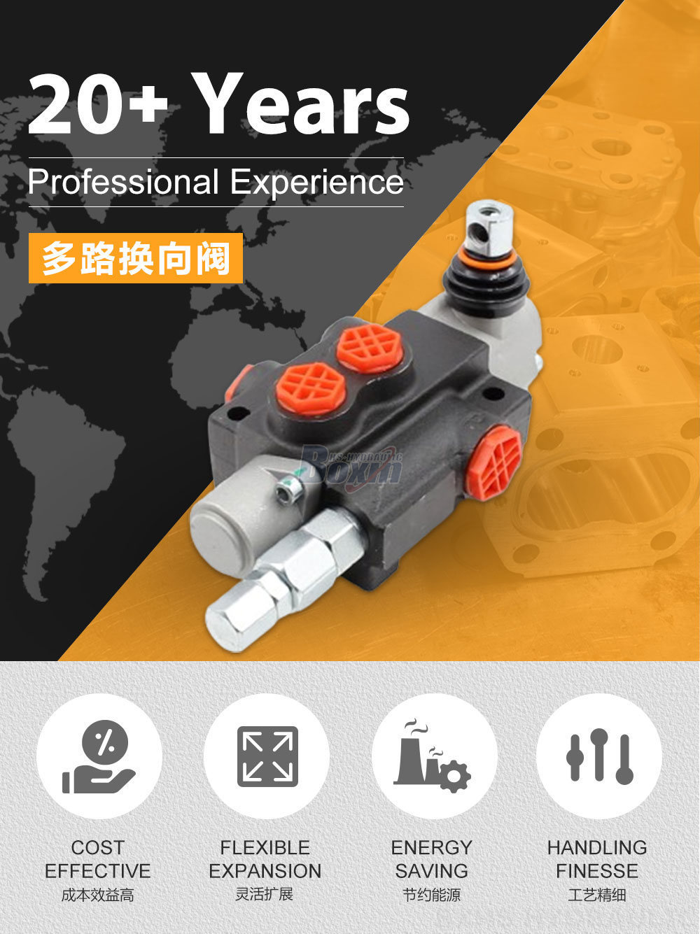 P40-G12-YW 手控 1 联 整体式换向阀