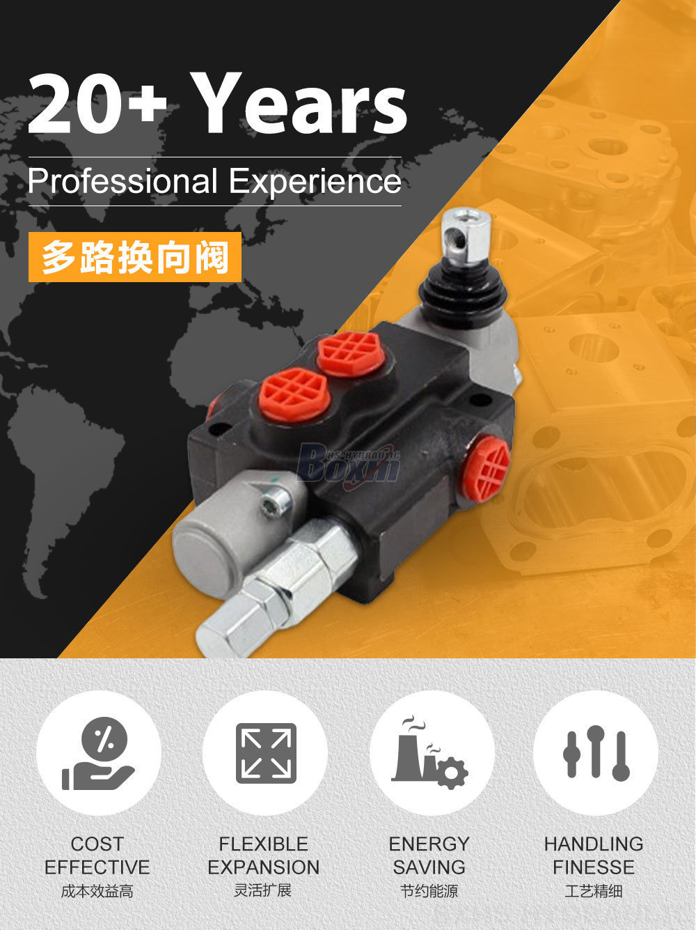 P40-G38 手控 1 联 整体式换向阀