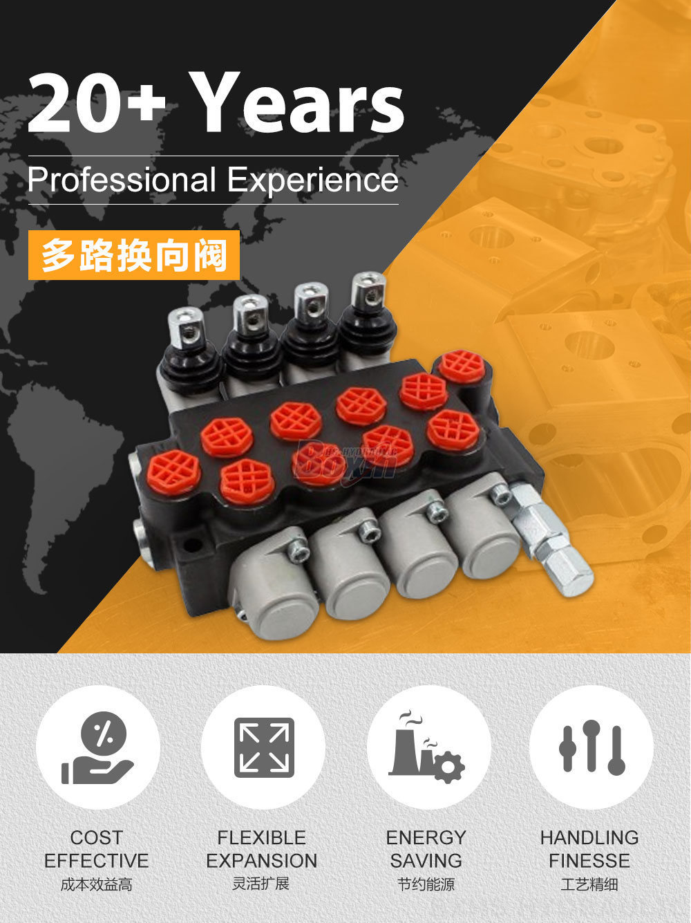 P40-G38 手控 4 联 整体式换向阀