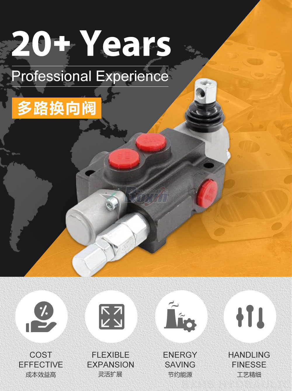 P40-U34 手控 1 联 整体式换向阀
