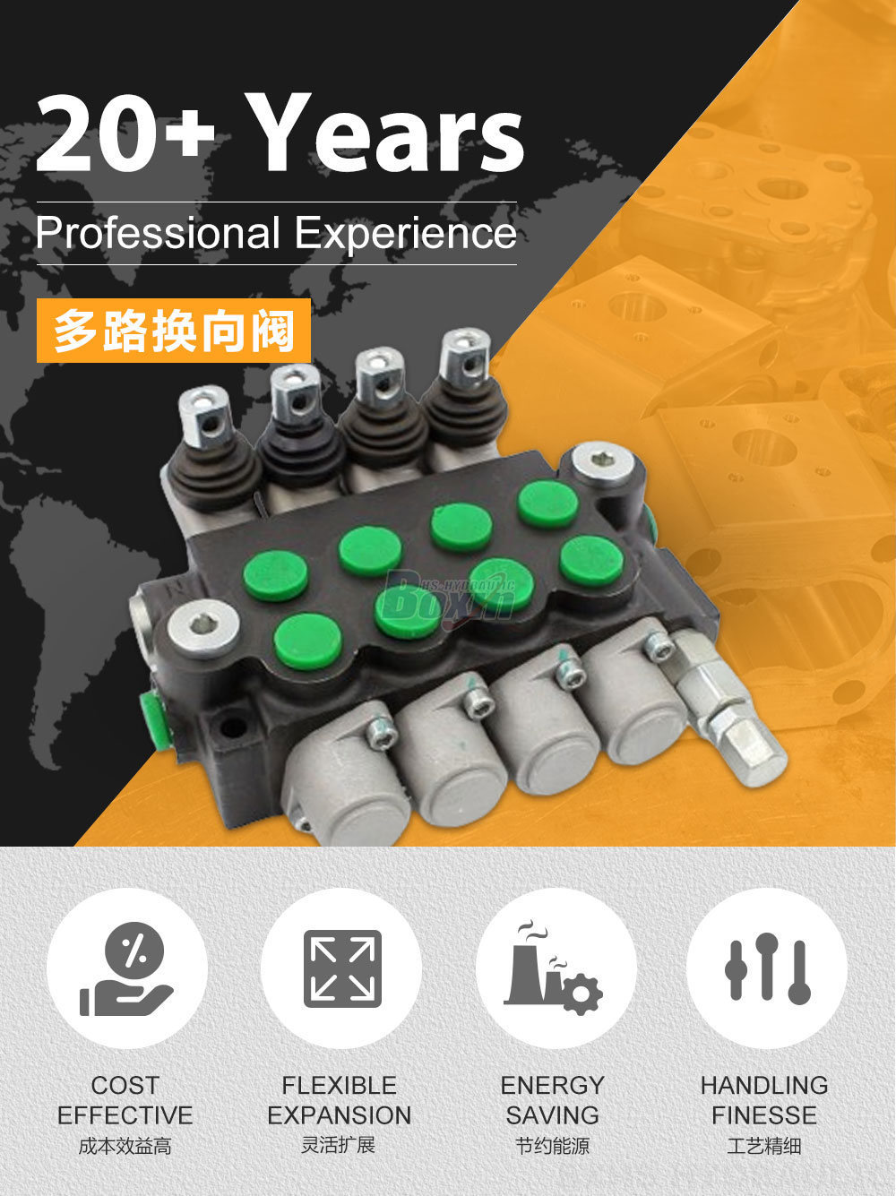 P40-U34 手控 4 联 整体式换向阀