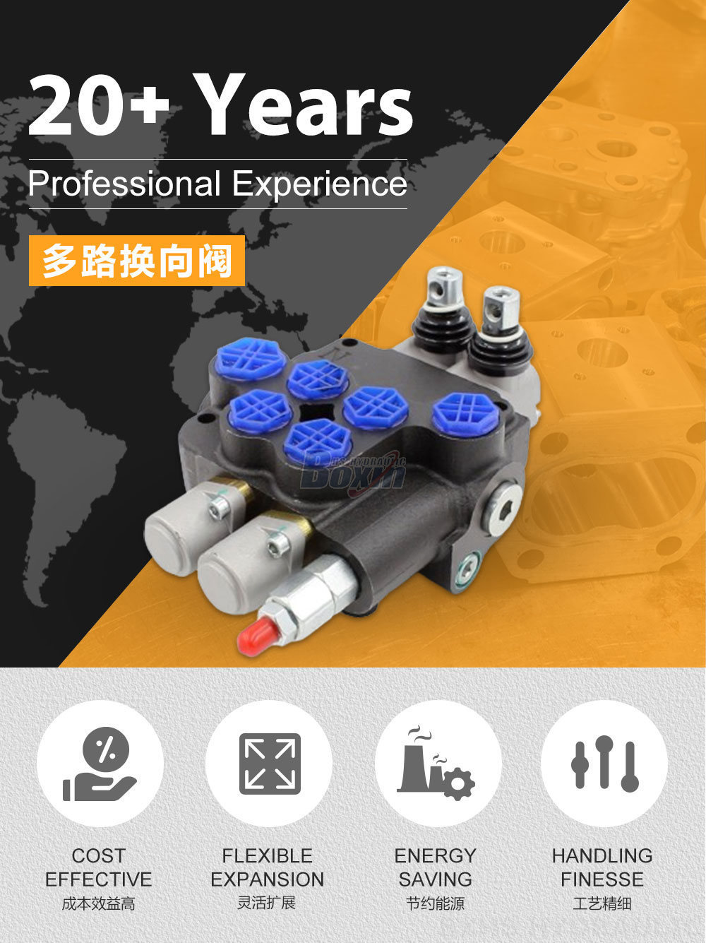 P80-G12-G34-QW 手控 2 联 整体式换向阀