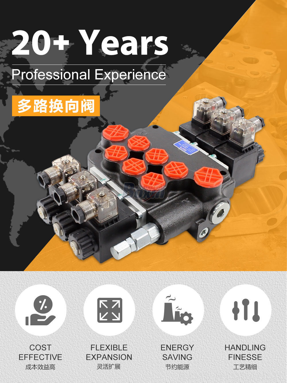 P80 电磁 3 联 整体式换向阀