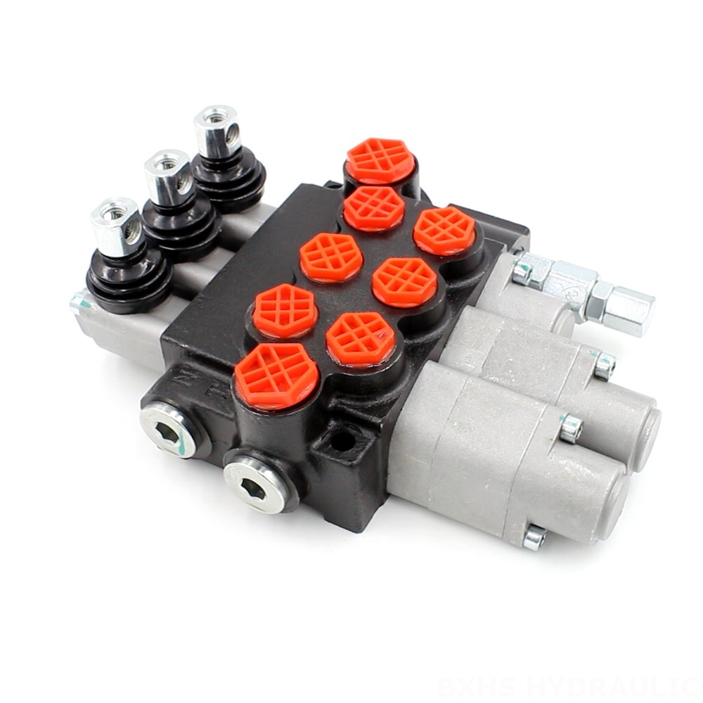 P40-G12-G38-OT-2QTW Directional Control Valve | Hydraulic Power Unit Manual 3 Spool Monoblock Directional Valve image